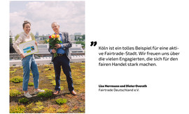 Lisa Herrmann und Dieter Overath von Fairtrade Deutschland e.V. (Bild: Fairtrade Deutschland/Anna-Maria Langer)